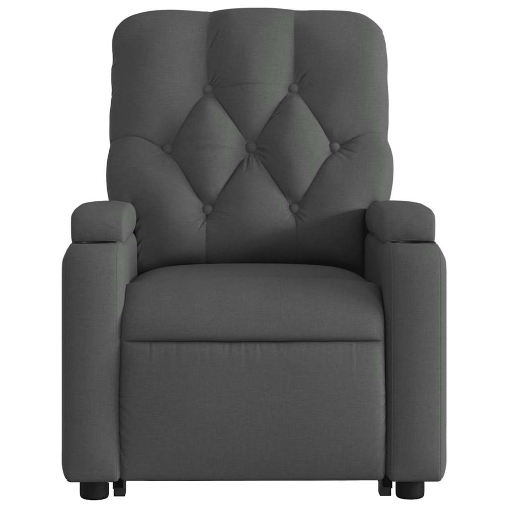 Electric Stand up Massage Recliner Chair Dark Gray Fabric