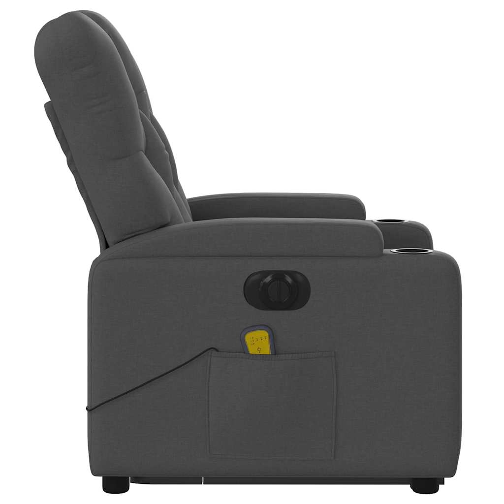 Electric Stand up Massage Recliner Chair Dark Gray Fabric