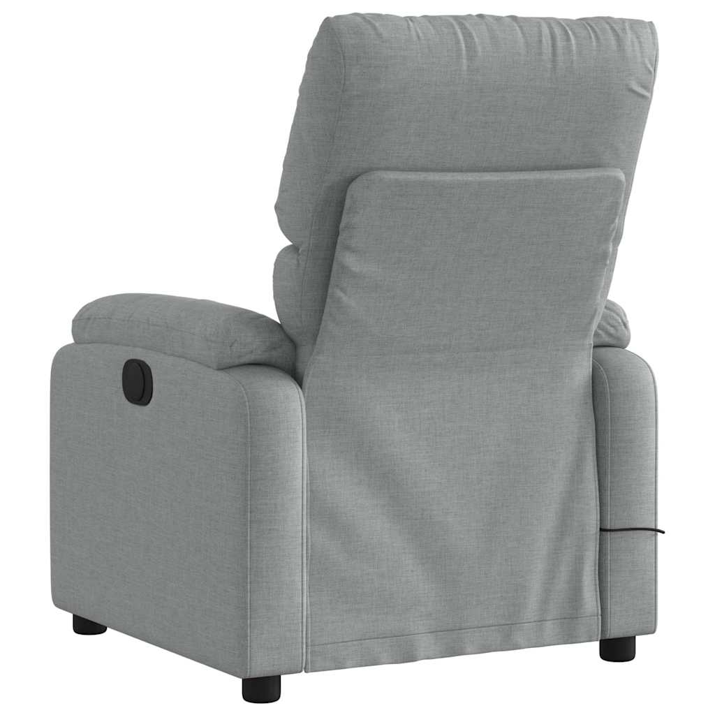 Electric Massage Recliner Chair Light Gray Fabric