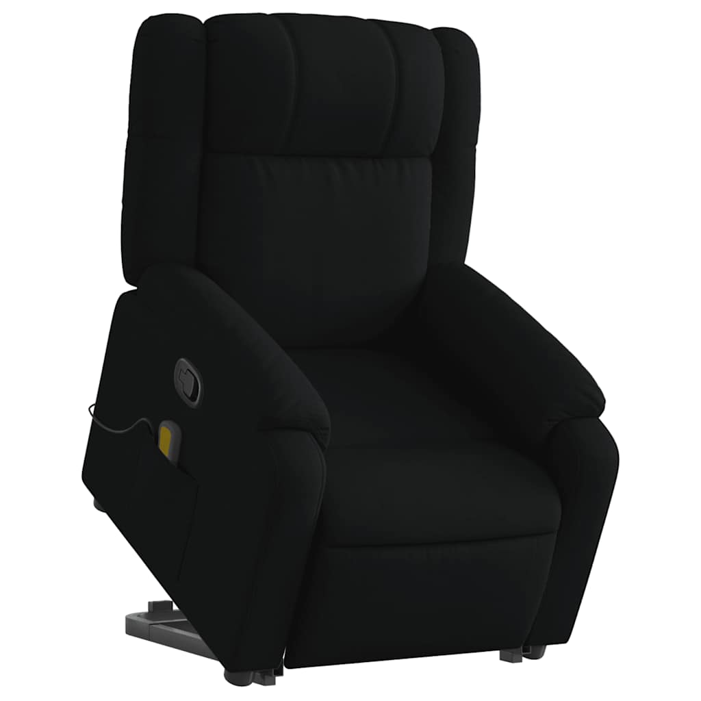 Stand up Massage Recliner Chair Black Fabric