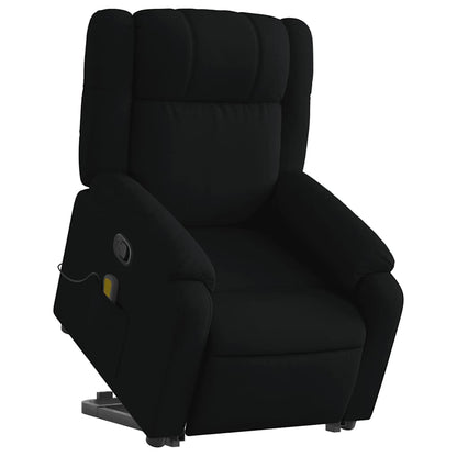 Stand up Massage Recliner Chair Black Fabric