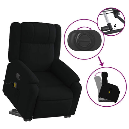 Stand up Massage Recliner Chair Black Fabric
