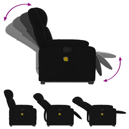 Stand up Massage Recliner Chair Black Fabric