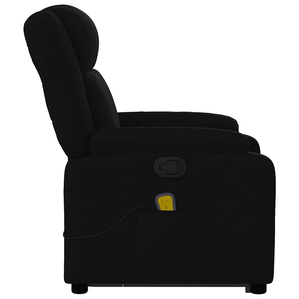 Stand up Massage Recliner Chair Black Fabric