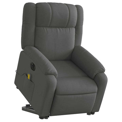 Electric Stand up Massage Recliner Chair Dark Gray Fabric