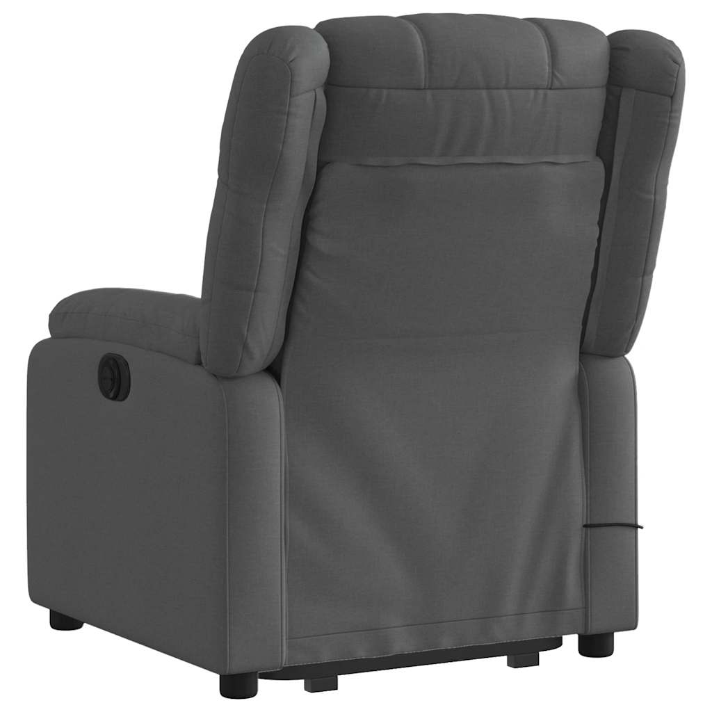 Electric Stand up Massage Recliner Chair Dark Gray Fabric