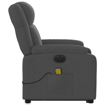 Electric Stand up Massage Recliner Chair Dark Gray Fabric