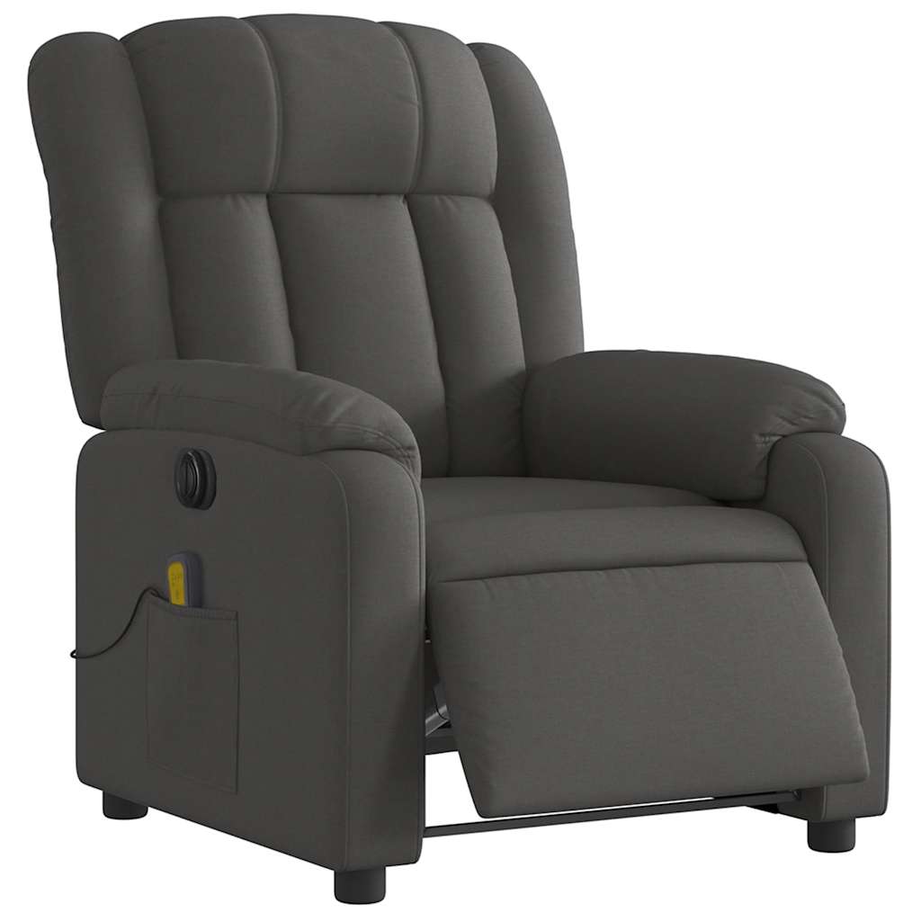 Electric Massage Recliner Chair Dark Gray Fabric