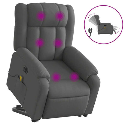 Electric Stand up Massage Recliner Chair Dark Gray Fabric