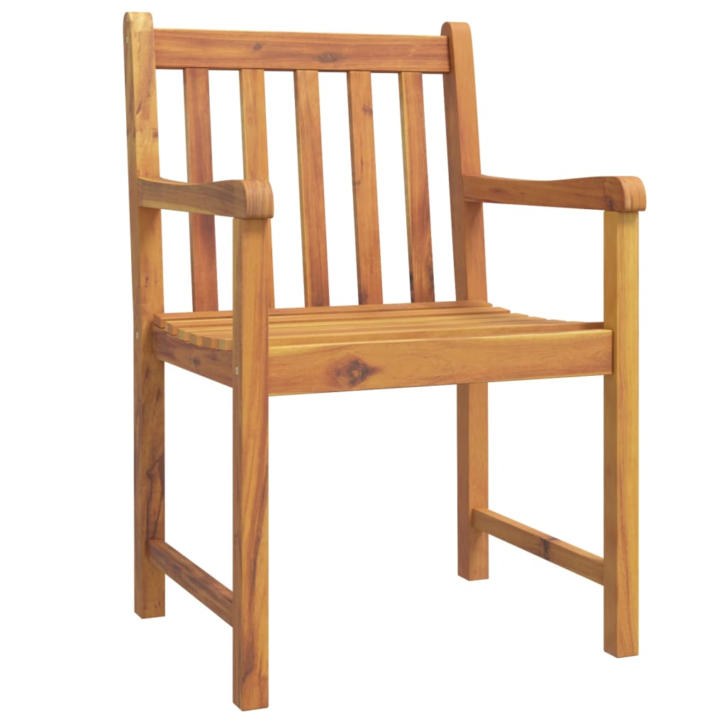 Garden Chair | Set of 4 | Brown | Solid Acacia wood | Medium | Durable