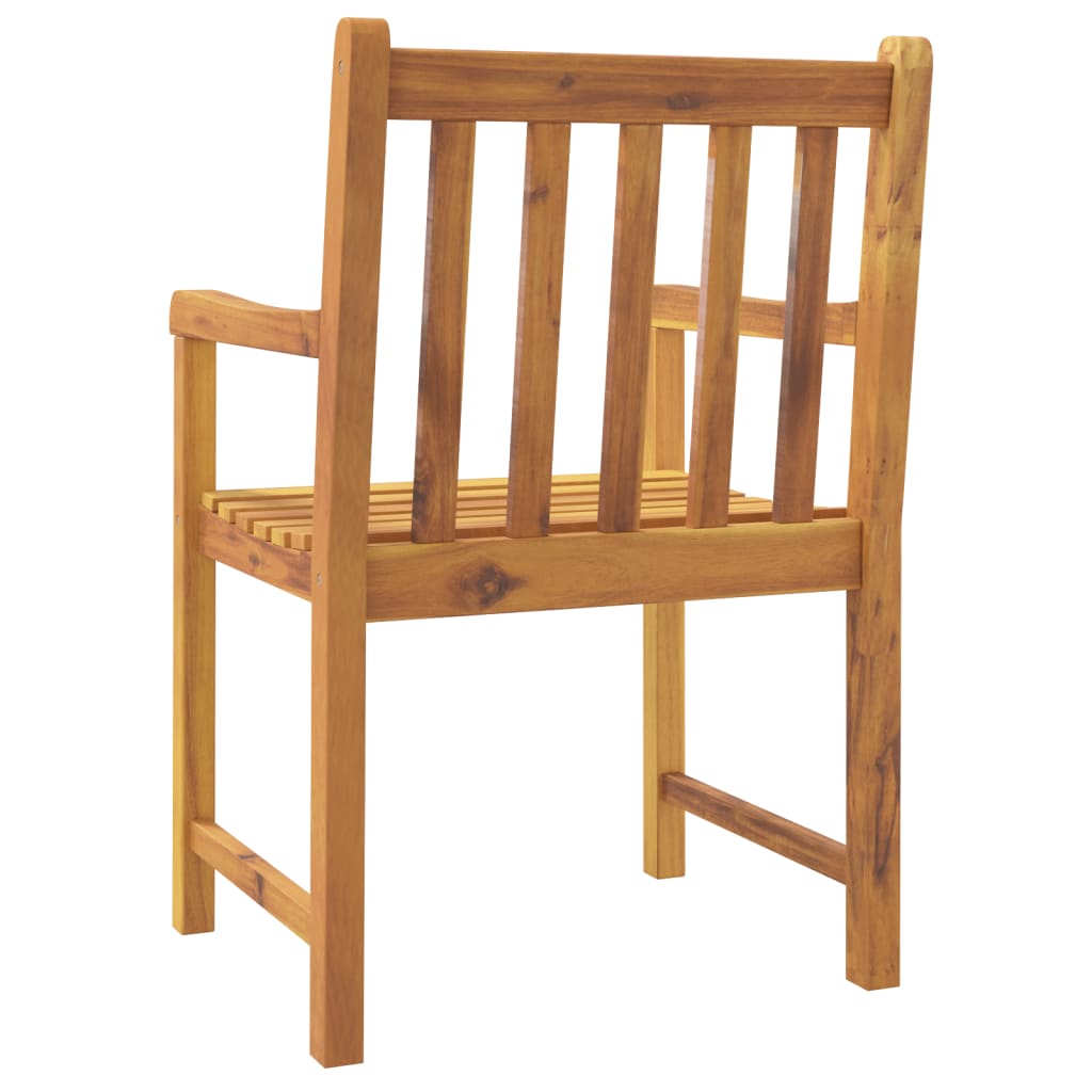 Garden Chair | Set of 4 | Brown | Solid Acacia wood | Medium | Durable