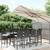 11 Piece Garden Bar Set with Cushions Black Poly Rattan