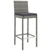 11 Piece Garden Bar Set with Cushions Grey Poly Rattan