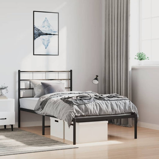 Metal Bed Frame | Black | Powder-Coated Steel | Single | Single Bed Frame
