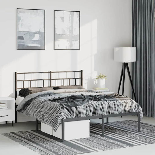 Metal Bed Frame | Black | Steel | Double | Metal Bed Frame | Rectangular