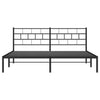 Metal Bed Frame without Mattress with Headboard Black 183x213cm