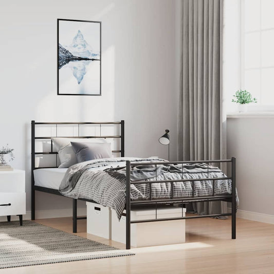 Metal Bed Frame | Black | Steel | Single | Stylish Bedroom Furniture