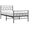 Metal Bed Frame without Mattress with Footboard Black 100x200cm