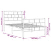 Metal Bed Frame without Mattress with Footboard Black 100x200cm