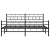 Metal Bed Frame without Mattress with Footboard Black 193x203cm
