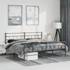 Metal Bed Frame without Mattress with Footboard Black 193x203cm