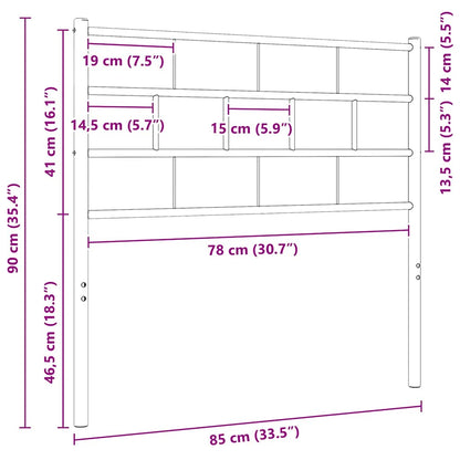 Metal Replace Headboard Black 80 cm
