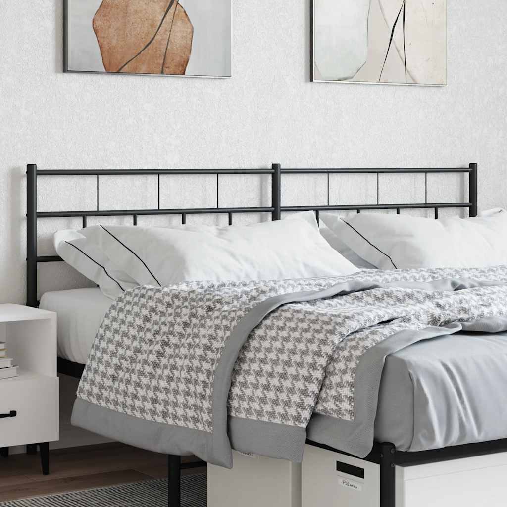 Metal Replace Headboard Black 200 cm