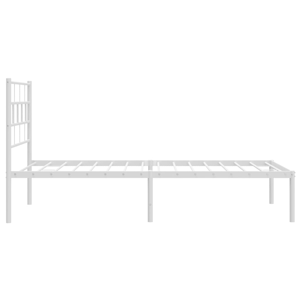 Metal Bed Frame | White | Steel | Single | Metal Bed Frame | Rectangular