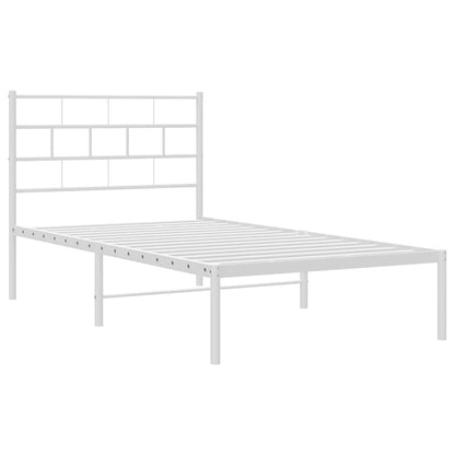 Metal Bed Frame | White | Steel | Single | Metal Bed Frame | Rectangular
