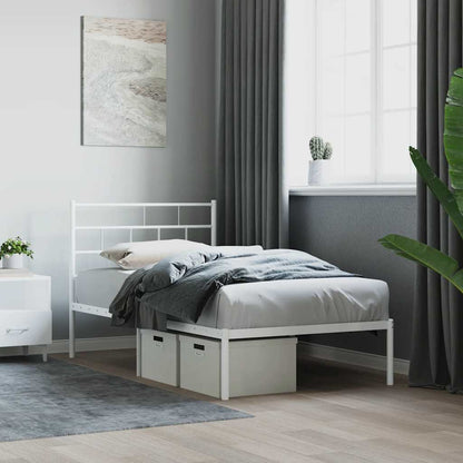 Metal Bed Frame | White | Steel | Single | Metal Bed Frame | Rectangular