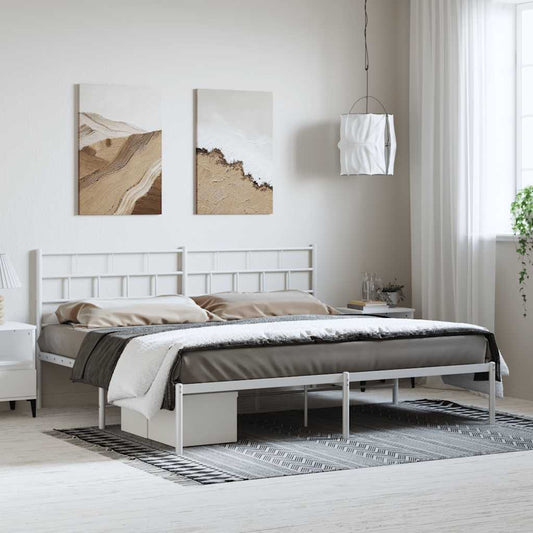 Metal Bed Frame | White | Powder-coated steel | Double | Metal Bed Frame