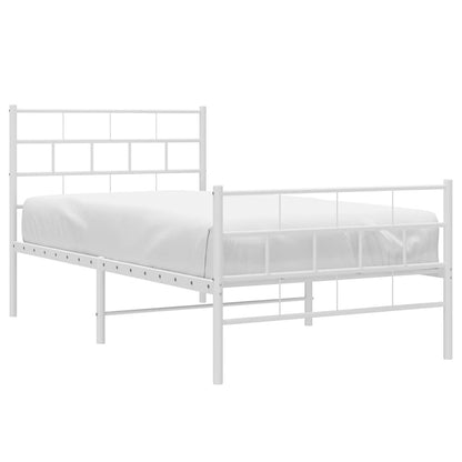 Metal Bed Frame | White | Powder-Coated Steel | Single Size | Bed Frame