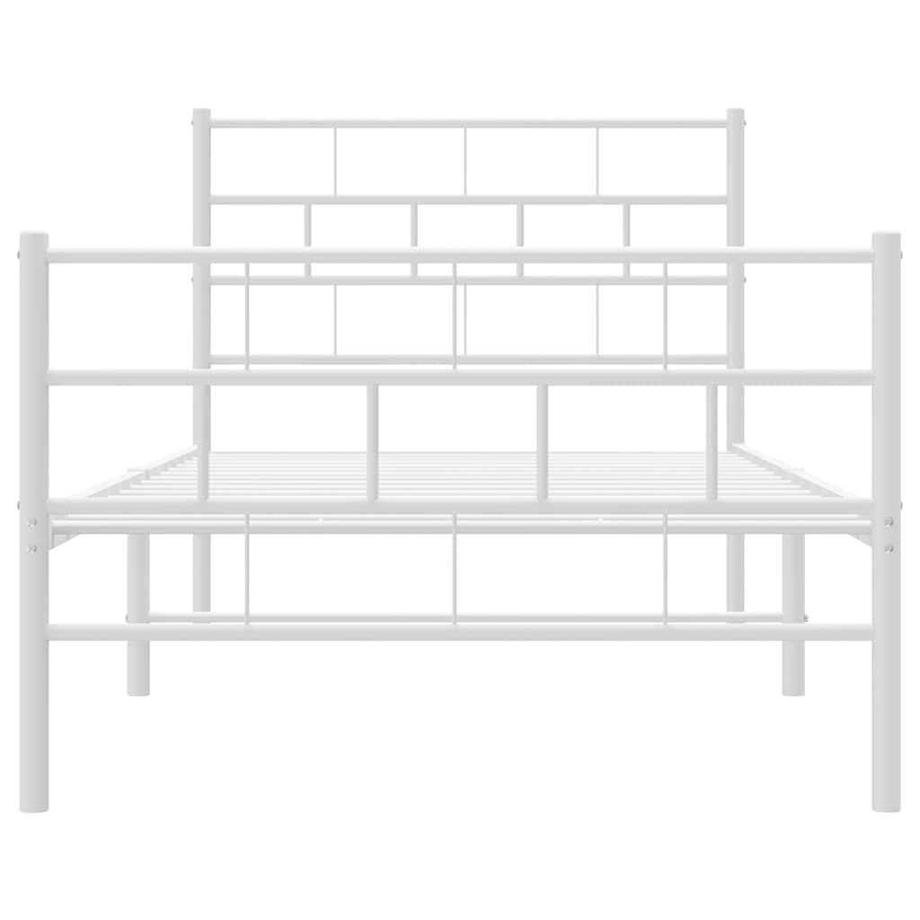 Metal Bed Frame | White | Powder-Coated Steel | Single | Metal Bed Frame