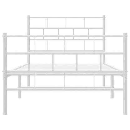 Metal Bed Frame | White | Powder-Coated Steel | Single | Metal Bed Frame