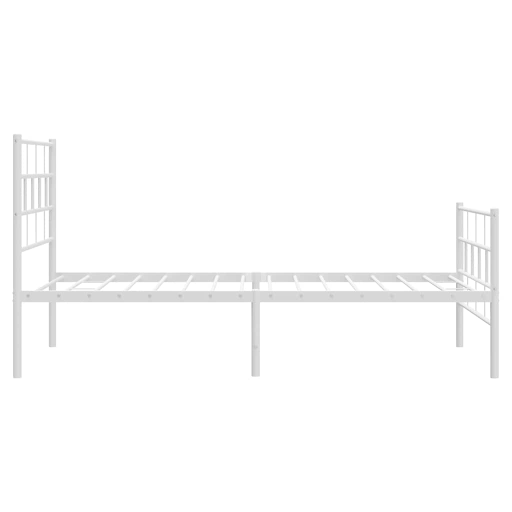 Metal Bed Frame | White | Powder-Coated Steel | Single | Metal Bed Frame