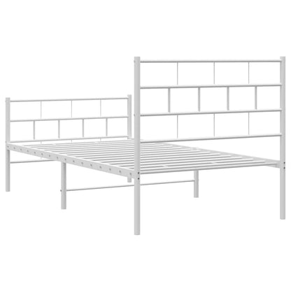 Metal Bed Frame | White | Powder-Coated Steel | Single | Metal Bed Frame