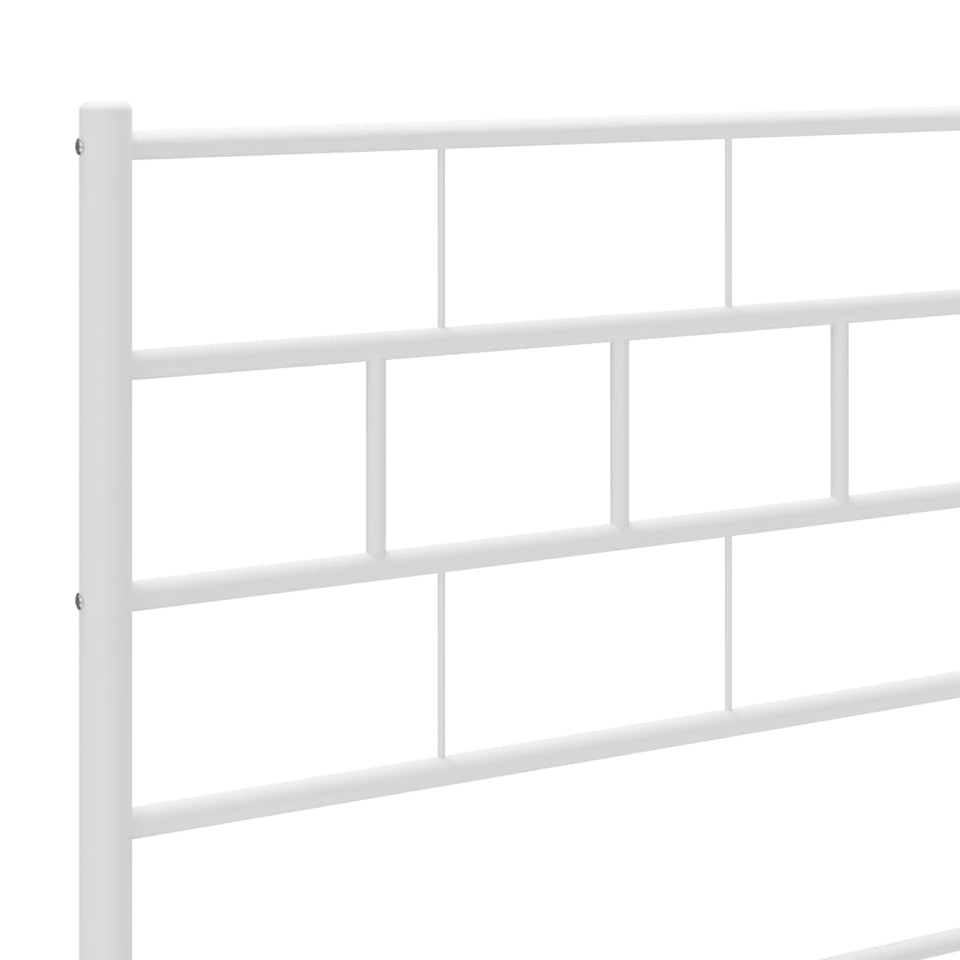 Metal Bed Frame with Headboard and Footboard White 150x200 cm King Size