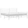 Metal Bed Frame without Mattress with Footboard White 183x213cm