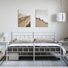 Metal Bed Frame without Mattress with Footboard White 183x213cm