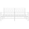 Metal Bed Frame without Mattress with Footboard White 183x213cm