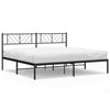 Metal Bed Frame without Mattress with Headboard Black 193x203cm
