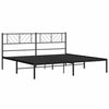 Metal Bed Frame without Mattress with Headboard Black 193x203cm