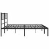 Metal Bed Frame without Mattress with Headboard Black 193x203cm