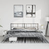 Metal Bed Frame without Mattress with Headboard Black 193x203cm