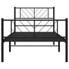 Metal Bed Frame without Mattress with Footboard Black 90x200cm
