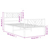 Metal Bed Frame without Mattress with Footboard Black 90x200cm