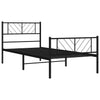 Metal Bed Frame without Mattress with Footboard Black 100x190cm
