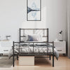 Metal Bed Frame without Mattress with Footboard Black 100x190cm