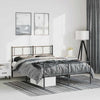 Metal Bed Frame without Mattress with Footboard Black 135x190cm
