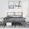 Metal Bed Frame without Mattress with Footboard Black 135x190cm